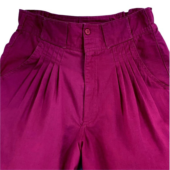 Vintage Gitano Pleated Front Shorts, Magenta - Picture 2 of 13